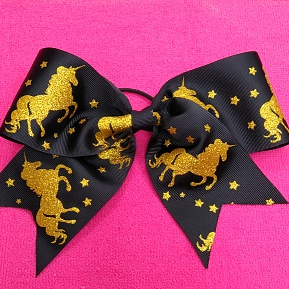 Handmade Unicorn cheerleader hairbow